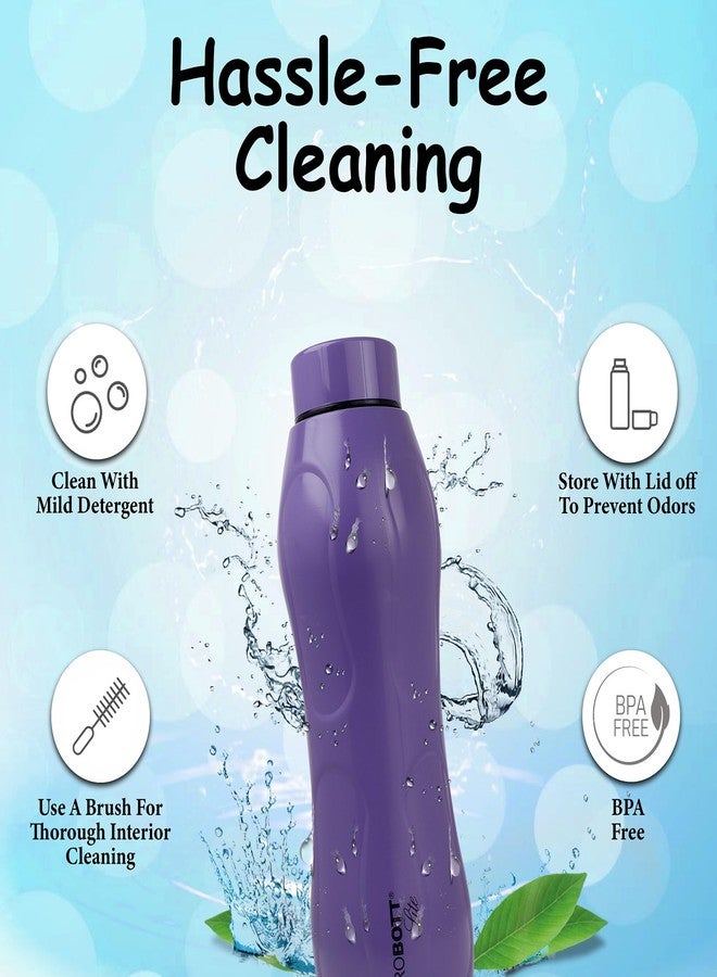 PROBOTT Ocean 950ml Single Wall Stainless Steel Water Bottle, Fridge Water Bottles, Purple | Light Weight | Leakproof | Freeze | Gym | Sports | Office | Home | Kitchen | Hiking | Treking | Travel - Image 2